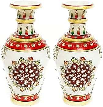 Marble Flower Vase Rajasthhani Meenakari Art