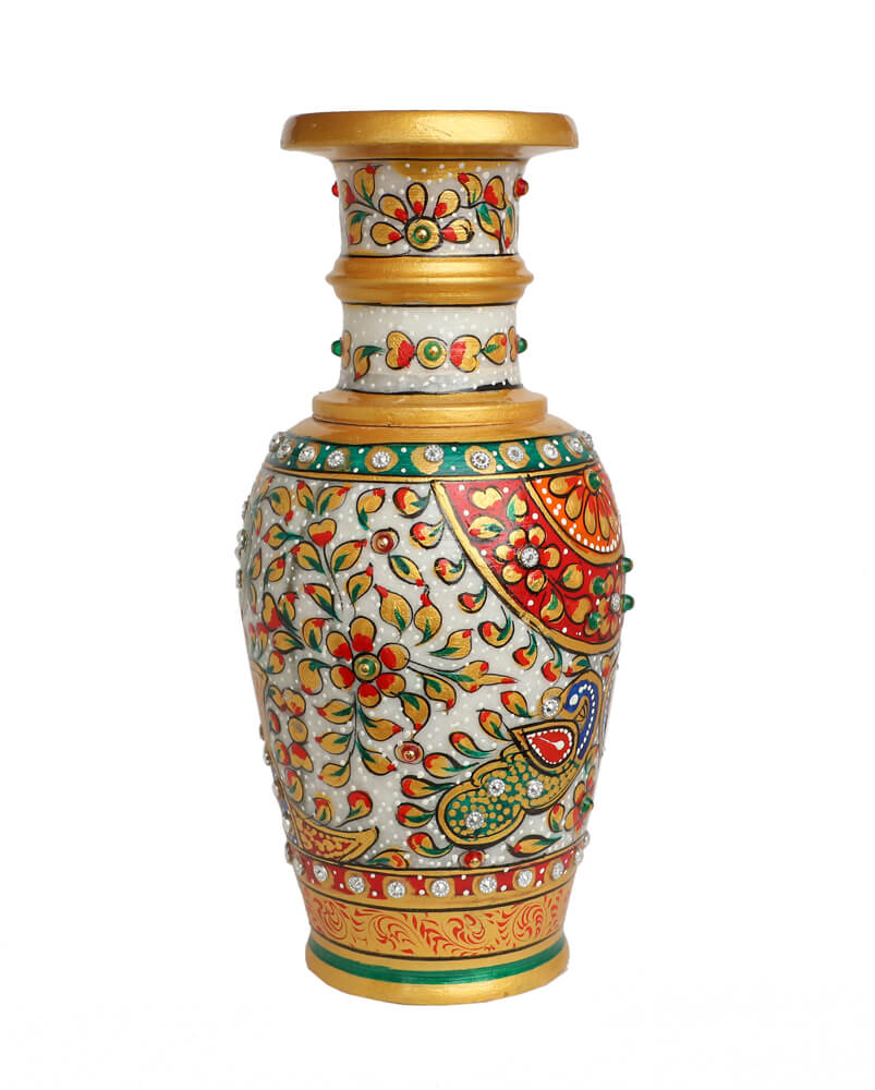 Marble Flower Vase Rajasthhani Meenakari Art