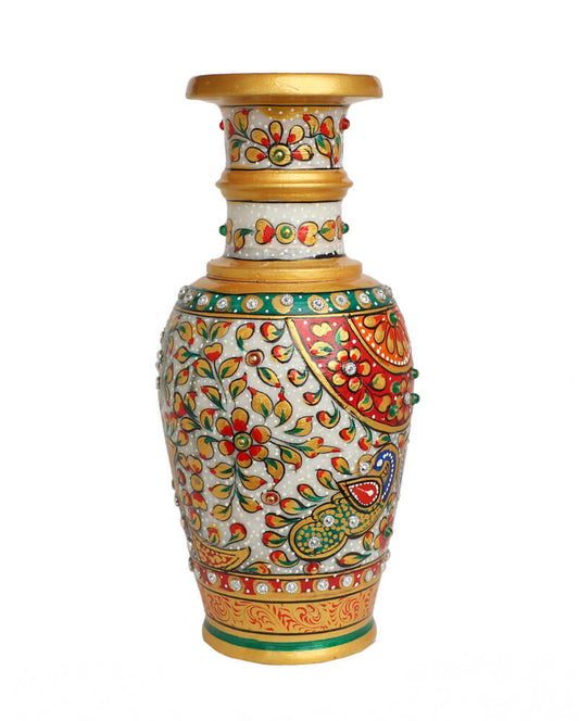 Marble Flower Vase Rajasthhani Meenakari Art