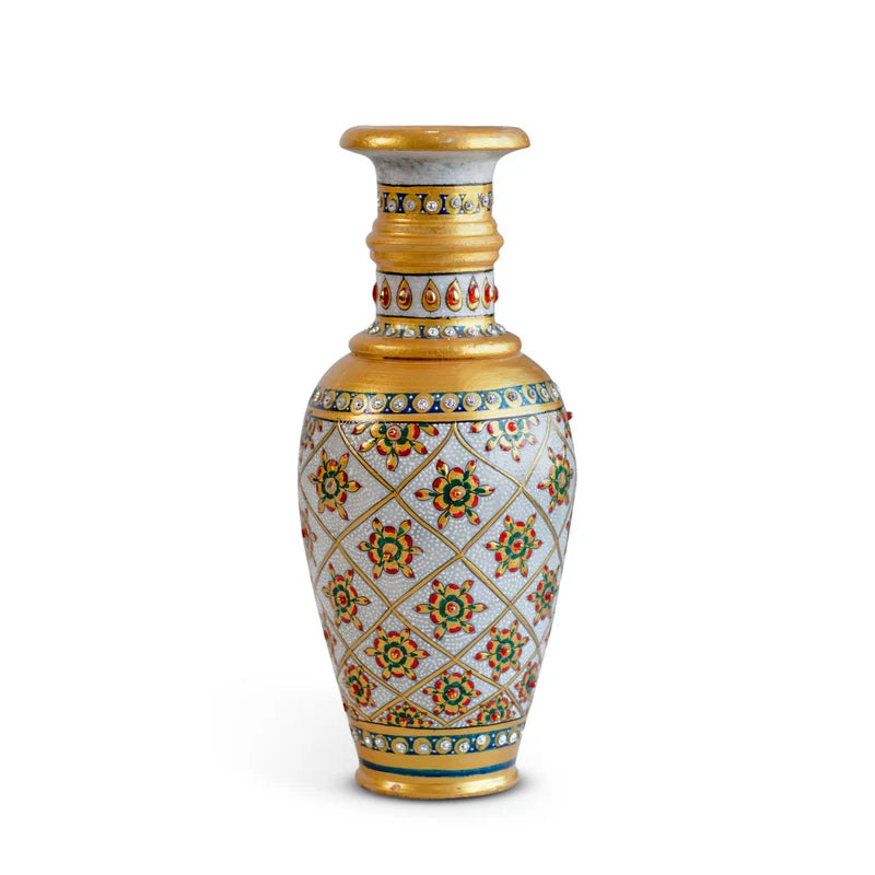 Marble Flower Vase Rajasthhani Meenakari Art