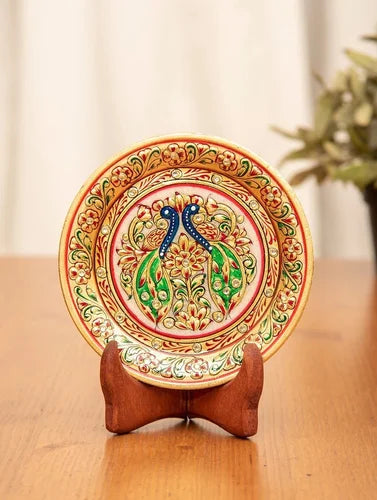 Marble Decorative Plates Meenakari Rajasthani Handicraft Home Decor